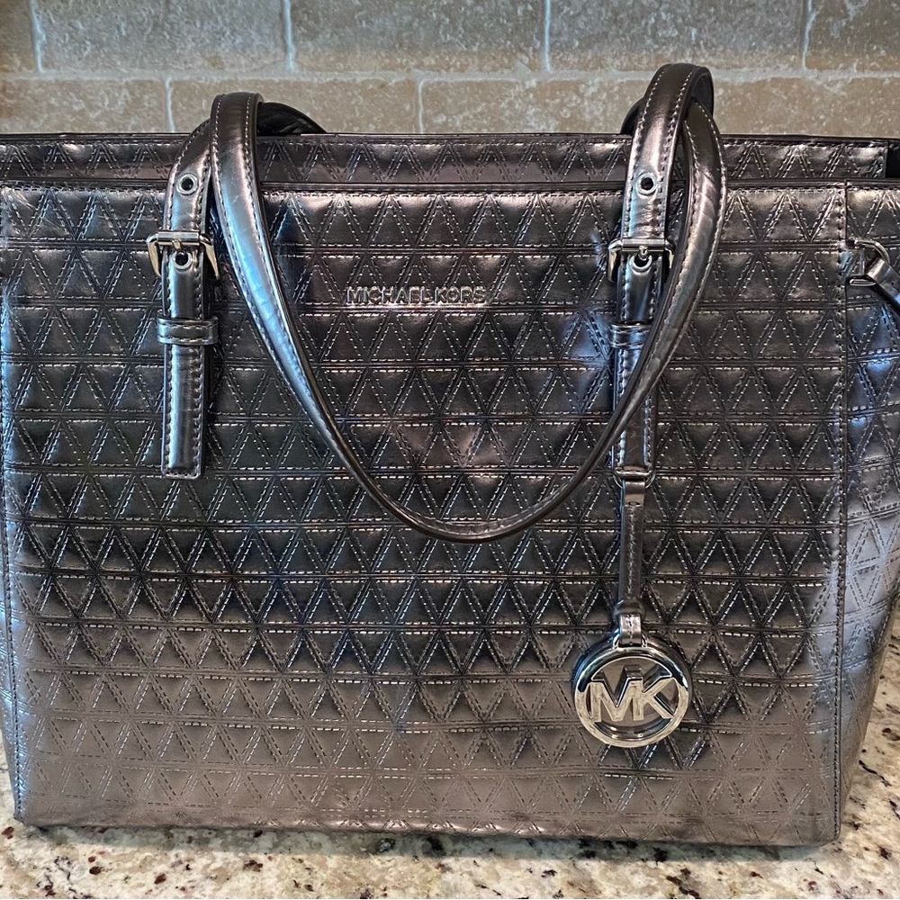Michael Kors Metallic Silver Tote